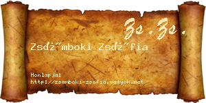 Zsámboki Zsófia névjegykártya