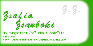 zsofia zsamboki business card